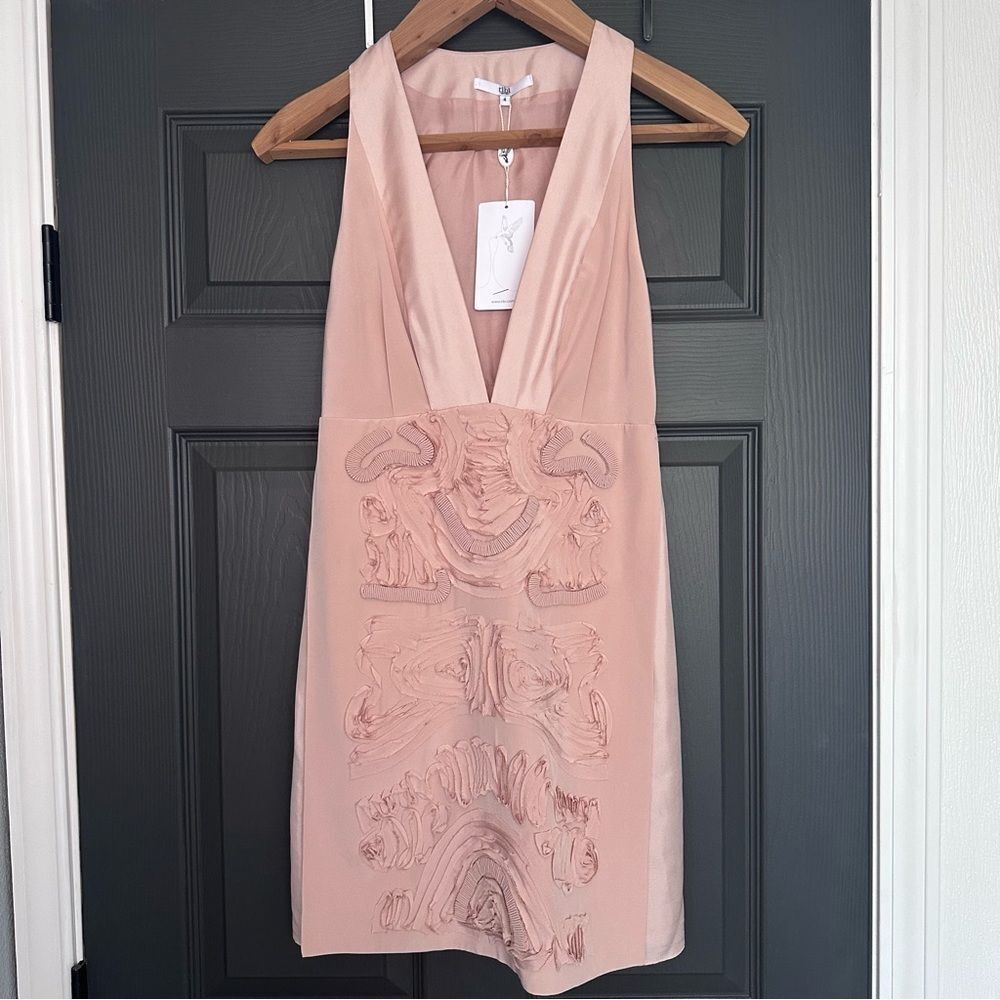 Tibi Silk Dress Blush Pink Sleeveless Size 4 NWT